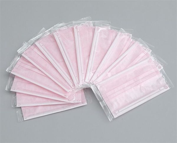 

protective products masks 3 layer ear loop dust mouth masks er 3 ply non woven dust mask soft breathable pink face mask outdoor part