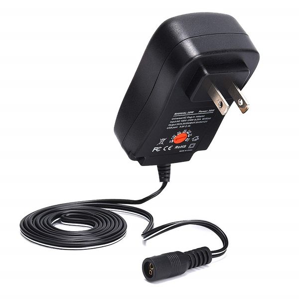 Adaptador de fonte de alimentação de saída ajustável de 30W Carregador USB para alto-falantes Monitor de roteador Luzes de tira LED 6 plugues DC Universal AC para DC 3V 5V 12V