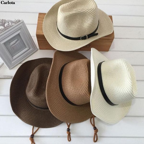 

summer foldable straw hat sun protection western cowboy hat child against uv rays beach sunhat wide brim cowgirl hats