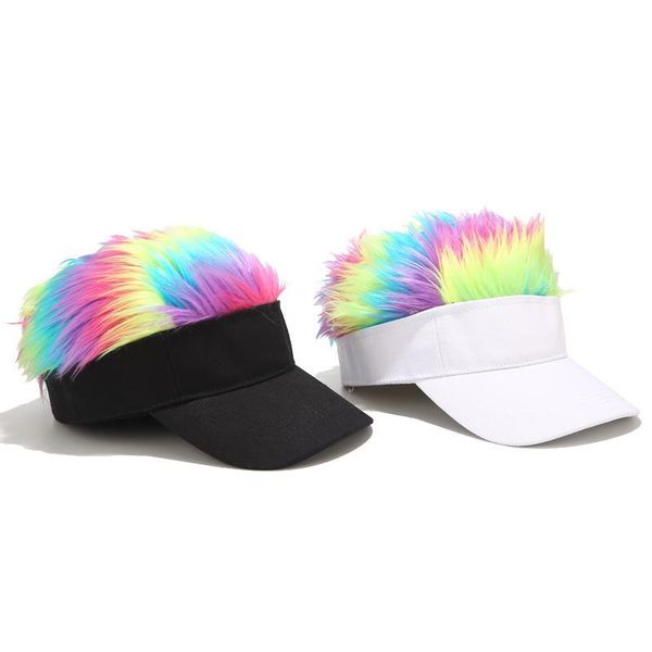 Hot New Fashion Novelty Baseball Cap Fake Flair Hair Sun Visor
