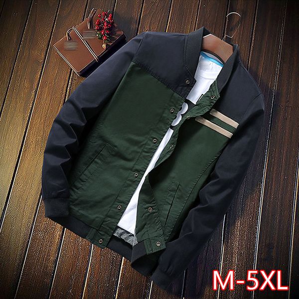 

men's jackets autumn coats fashion slim casual male outerwear baseball uniform m-5xl, Black;brown