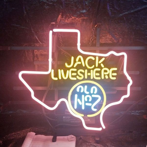 

jack lives here custom neon sign light outdoor entertainment advertising display real glass neon lamp light metal frame 17'' 20 