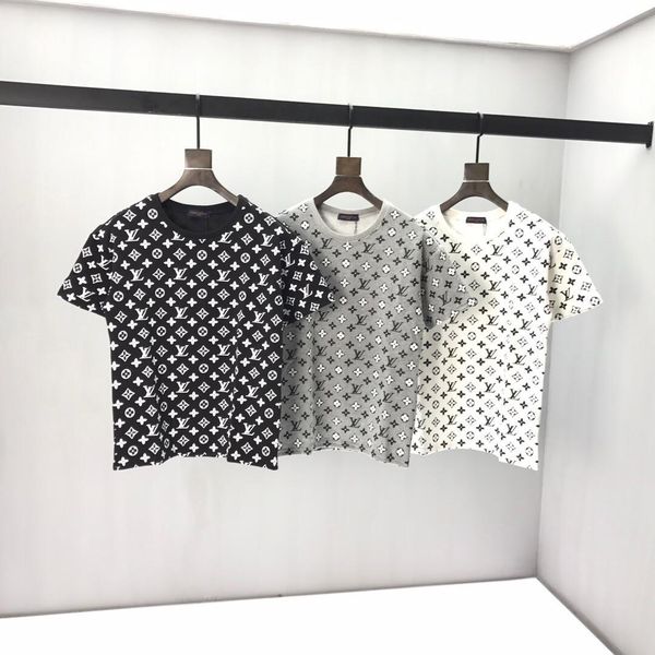 

2020ss spring and summer new high grade cotton printing short sleeve round neck panel t-shirt size: m--xl-xxl-xxxl color: black white q27a