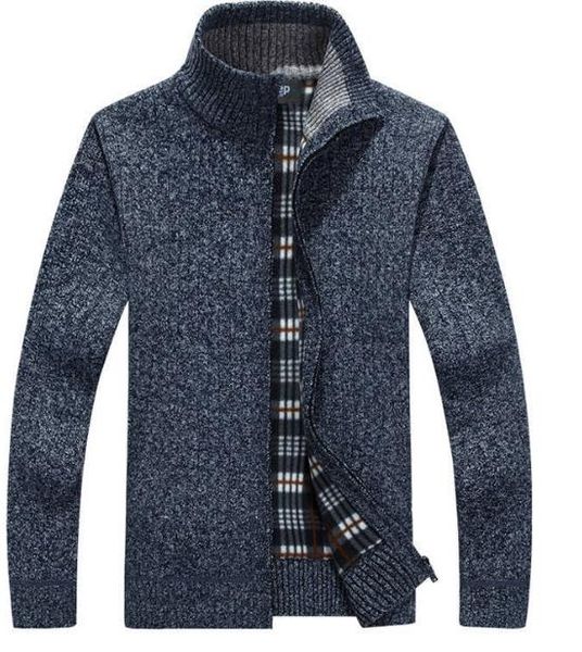 

mens cardigans knitwear zipper sweaters warm fleece hoodie solid color sweatshirt hoodies for autumn winter asian size -3xl, White;black