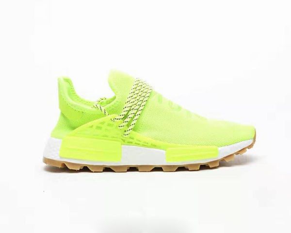 

men women pharrell hu trail running solar yellow white gum volt sneaker outdoor shoes