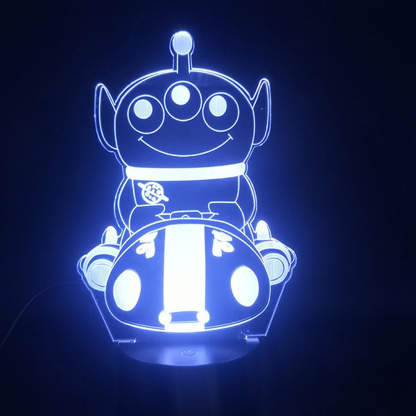 

3d lamp animals united three-eyed monster driving cartoon bright base touch sensor multi-color with remote led night light lamp