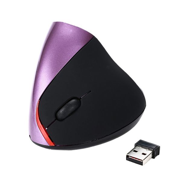

2.4g rechargeable vertical ergonomic optical mouse for lap desk pc, macbook 2400 dpi. 5 buttons bulk purple
