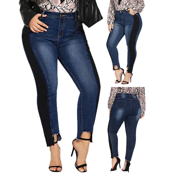 

mom jeans women skinny slim elastic plus size denim pocket button blue casual boot cut pants jeans mujer s10
