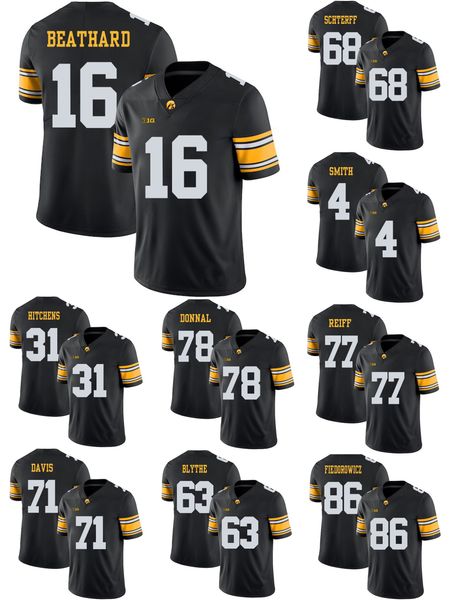 

custom any name stitched men's iowa hawkeyes jaleel johnson c.j. beathard andrew donnal college football jersey, Black