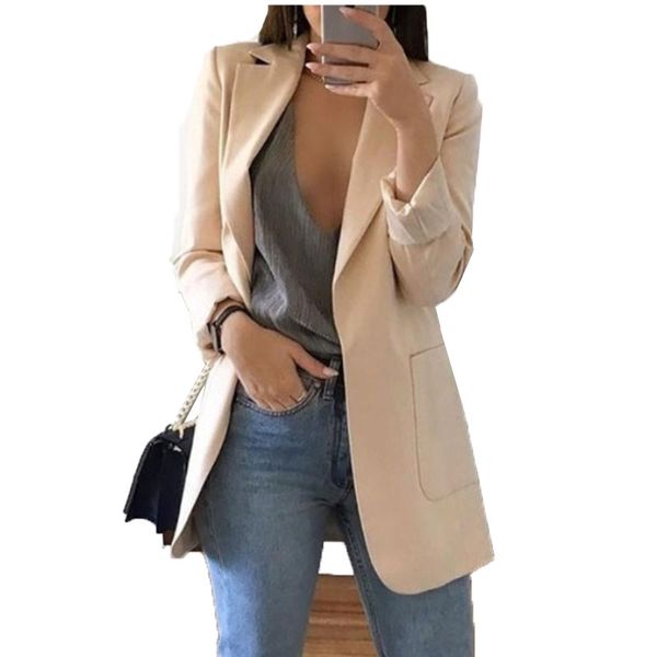 

blazer jackets for women suit european style 2019 spring fashion work style suit ladies blazer long sleeve outerwear, White;black