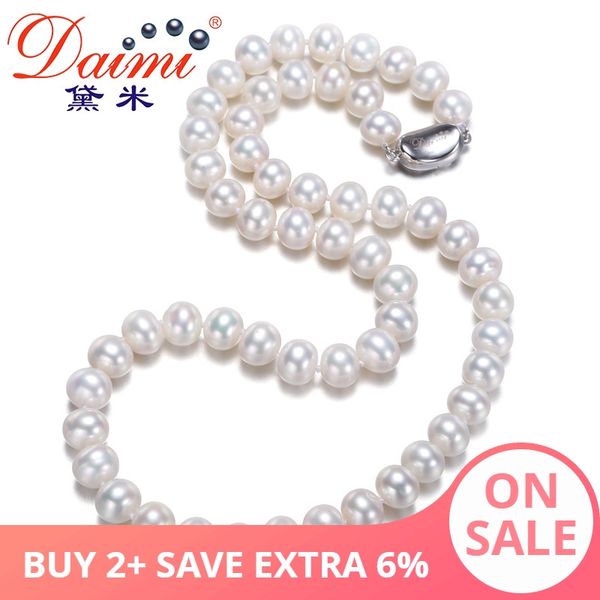 

daimi] women favorite freshwater pearl necklace 100% natural pearl choker necklace beautiful classical joker fine jewelry, Silver
