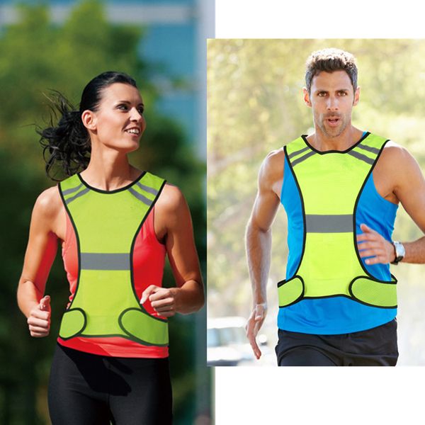 

new high visibility reflective vest security equipment night work ride night running outdoor sports vest reflective a30516, Black