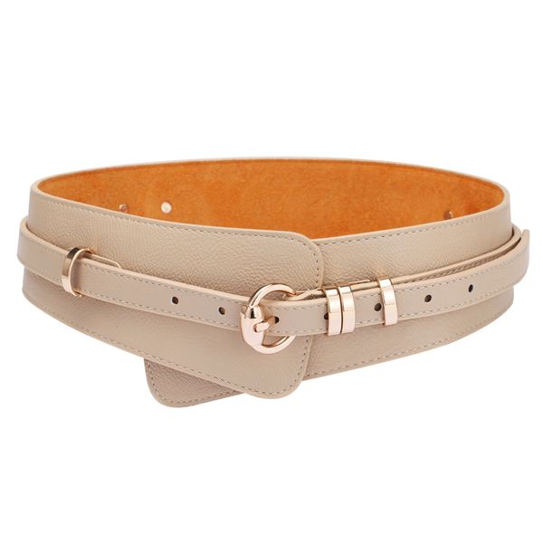 

brands genuine leather cowskin belts for women alloy buckle leather buckle women's waist belt girdle crony bandwidth cummerbund y191218, Slivery;black