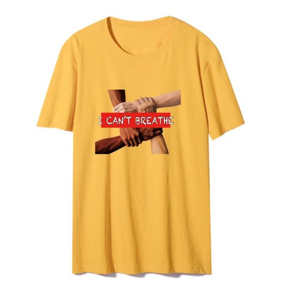 

fashion designer t-shirts summer mens woman tee shirts with i cant breathe 20ss brand t shirt for men women couple street clothing 10 colors, White;black
