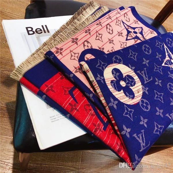 

promotion fashion brand men's and women's luxury letter combination printing multicolor winter warm boutique comfortable scarf, Blue;gray