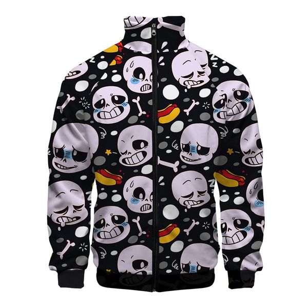 

undertale game 3d janpanese cool new fashion zipper baseball jacket men/women casual fashion comfortable stand collar jacket, Black;brown