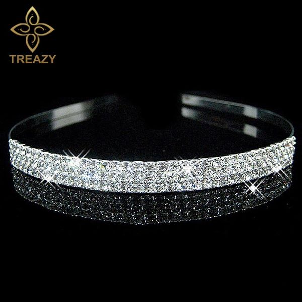 

treazy sparking crystal imiated pearl headband silver plated wedding party tiara hairbands flower girls bridal hair accessories, Golden;white