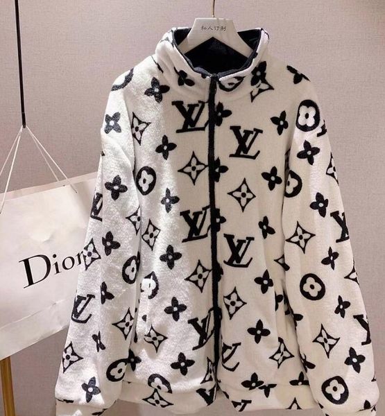 

европейский и американский уличный стиль уличный дизайн тенденция монограмма печатных тяжелое пальто мужчины и женщины пары повседневная отк, Black;brown