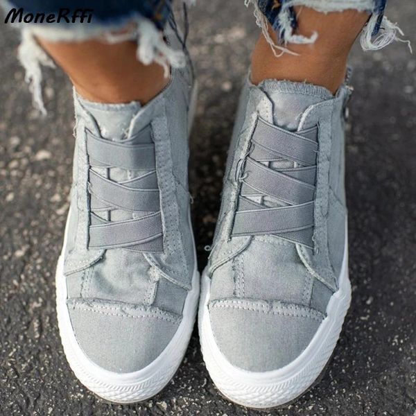 

dropshipping women sneakers vulcanized shoes canvas sneakers women summer slip on flat shoes plus size zapatos de mujer, Black