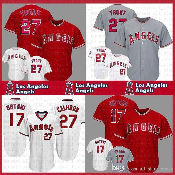 

27 Mike Trout Los Angeles Baseball Jerseys Angels 17 Shohei Ohtani Jersey Mens Adult SIZEGDETG