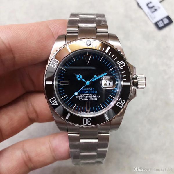 

sell new gentry automatic watch stainless steel diving black green ceramic circle master 40mm men's watches relogio men's watch 11, Slivery;brown