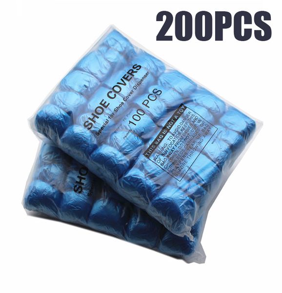 

200 pcs t buckle pe shoe cover machine shoe cover blue disposable convenient and comfortable model house high quality, White;pink