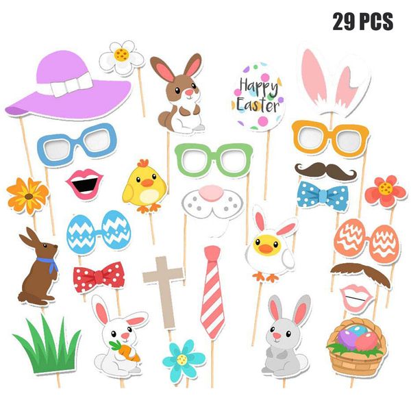 

easter photo booth реквизит смешные маска селфи реквизит пасха подарков партии украшения кролик красочные яйца цветок jk2002