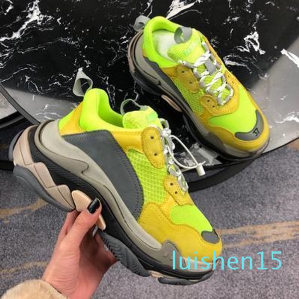 

2019 new dad fw retro triple s sneaker mens fashion vintage kanye west old grandpa trainers designer mens womens casual shoes l15, Black