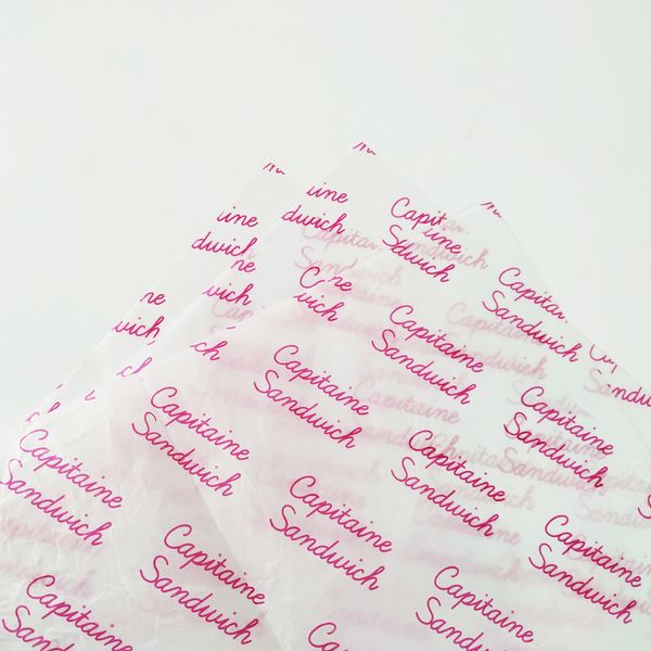 

custom logo printed greaseproof waxed paper sandwich paper fast wrapping