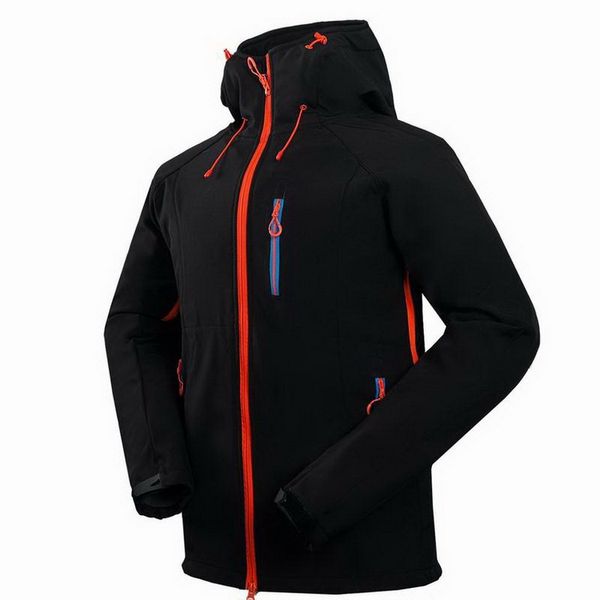 

autumn waterproof fleece softshell ski jacket men winter trekking mountain climbing coat outdoor windproof hiking jackets, Blue;black