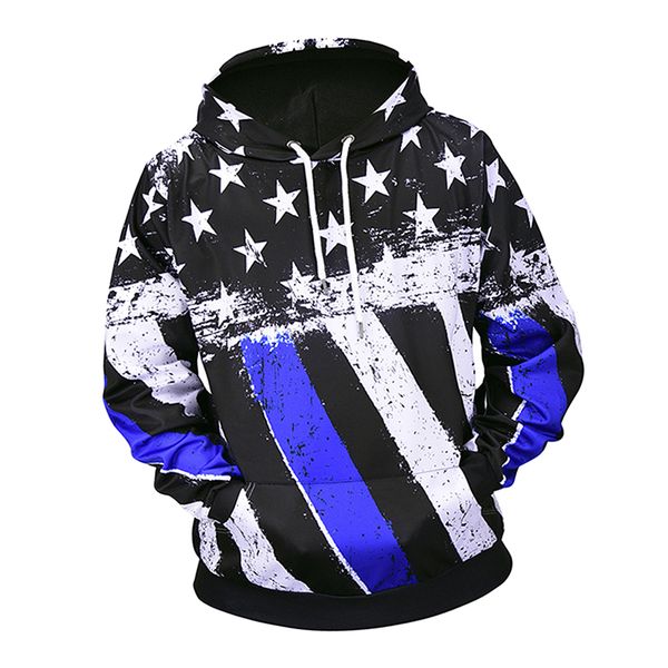 

realistic 3d flag print pullover hoodie hooded sweatshirts with pockets for teens