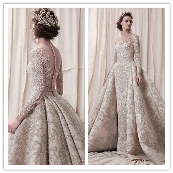 

elegant sheer neck illusion long sleeve prom dresses lace applique evening dress see thought back covered button floor length formal dresses, Black;red