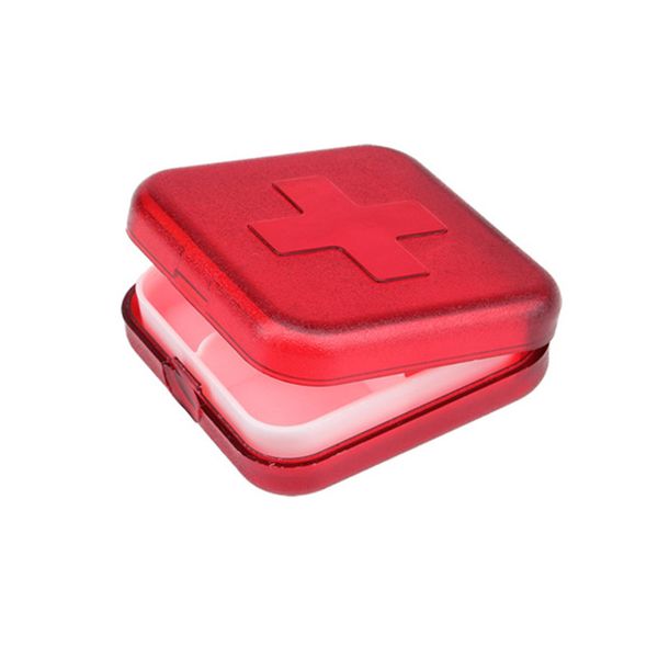 

new portable 4 slot medicine case organizer plastic pill boxes container compartment medicine tablet holder tb sale