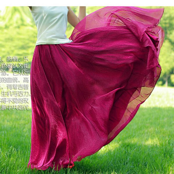 

2015 spring and summer casual womens long chiffon skirts plus size high waist expansion bottom bohemia bust skirt long skirts, Black
