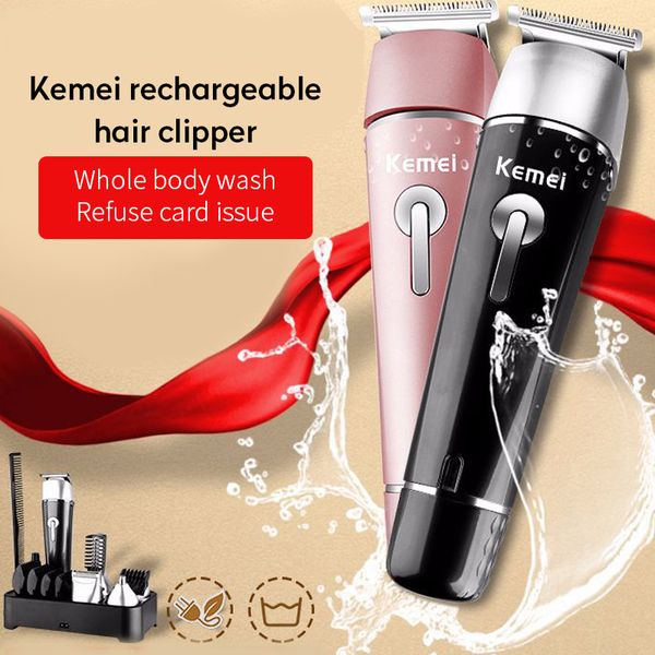 

kemei km-1015 5 in 1 rechargeable hair trimmer multifunction cordless hair clippers for bald head bwkf ptggw