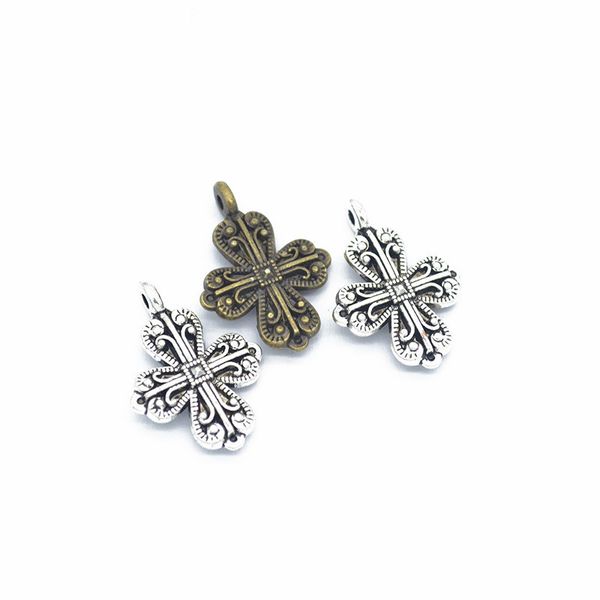 

30шт / уп крестики подвески diy изготовление ювелирных изделий подвеска fit браслеты колье серьги ручной работы crafts серебро бронза charm, Bronze;silver