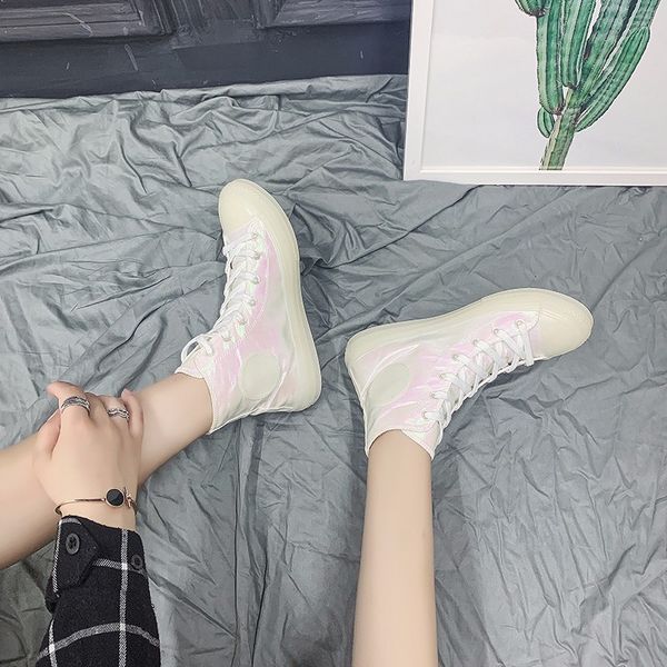 

2020 new fashion high-sneakers women's colorful pink spring thick-bottomed walking sports shoes women i7-06, Black