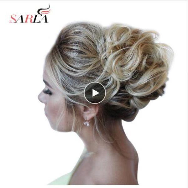 

synthetic fake hair bun chignons hairpiece for women elastic scrunchies hair piece bun hair tail updo afro ponytail accessory, Black;brown