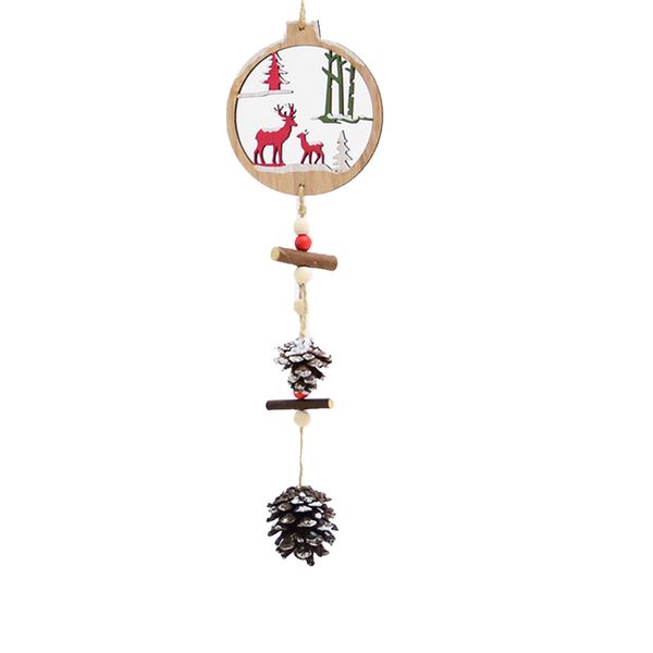 

christmas tree wooden pendant nordic style long hanging ornament hollow tags home party decoration round round