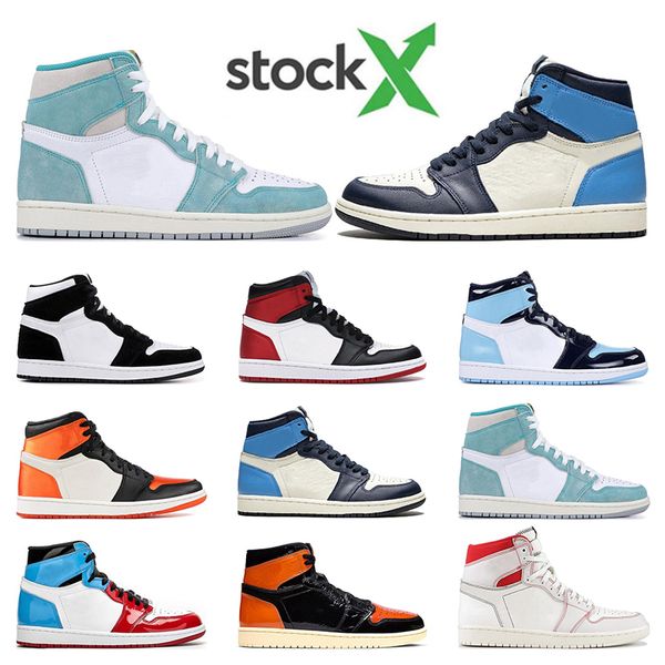 

stock x air retro jordan 1 turbo green obsidian unc fearless phantom backboard phantom gym red sport sneaker trainer size 5.5-12, White;red
