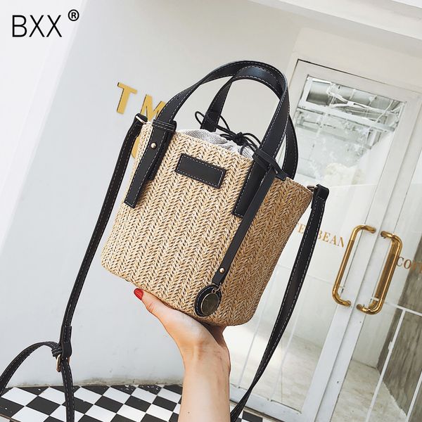 

bxx] weaving crossbody bucket bags for women 2020 summer ladies purses and handbags female travel shoulder messenger bag hl811