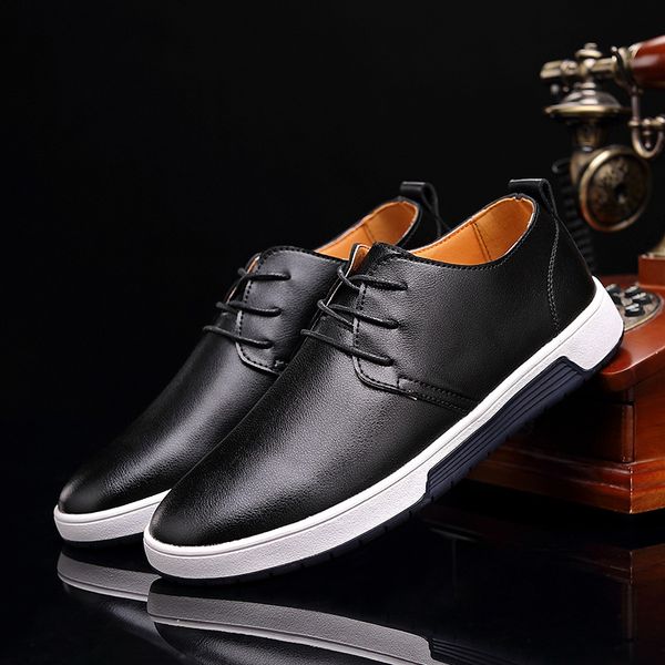 

dropshipping luxury spring summer breathable holes men shoes casual leather fashion trendy men flats ankle shoes drop shipping, Black