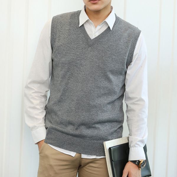

autumn and winter new style men casual sweater waistcoat sleeveless sweater waistcoat, Black;blue