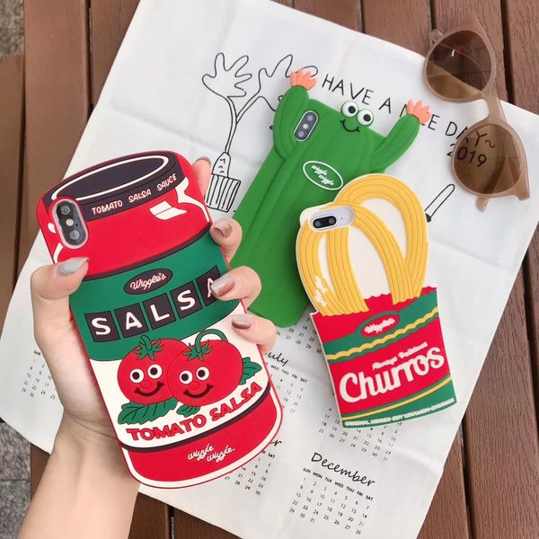 

south korea's personality silicone couples apply iphone11 cartoon chips cactus silicone iphonex mobile phone shell creative look specia