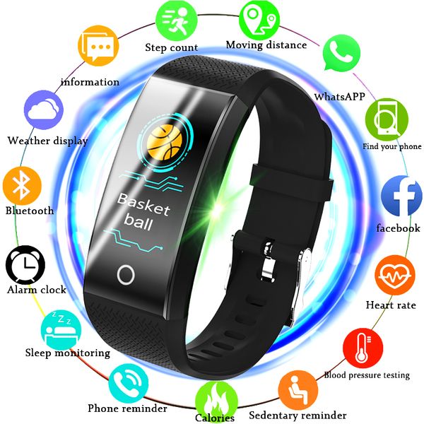 

qw18 smart wristband ip68 swimming waterproof blood pressure blood oxygen heart rate monitor pedometer reminder smart bracelet, Slivery;brown