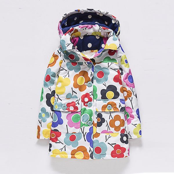 

m57 fashion flowers spring autumn child thicken padded lining long section jacket hoodies keep warm boys girls coat outwear, Blue;gray