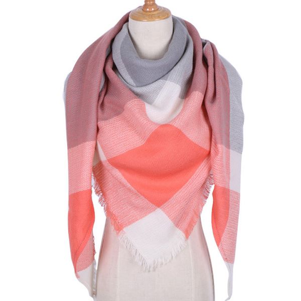 

scarf europe and america triangle towel autumn and winter new imitation cashmere scarf air conditioning shawl female gift to keep warm, Blue;gray