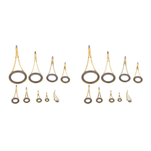 

18pcs fishing rod guides tip set eye ring repair kit rod building 3.2-23.8mm