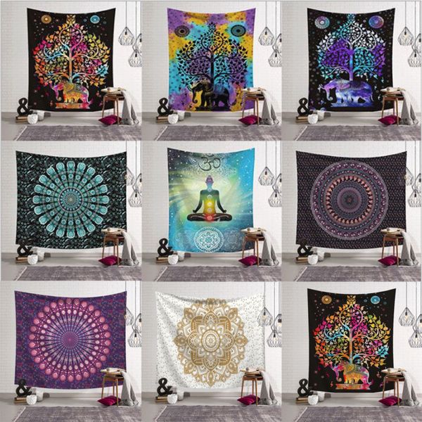 

tapestry hippie bedspread wall hanging beach towel indian yoga mat decor twin