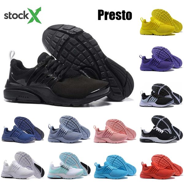 

with socks new arrive brand prestos men women running shoes triple black all red mesh breathable athletic designer sneakers, White;red